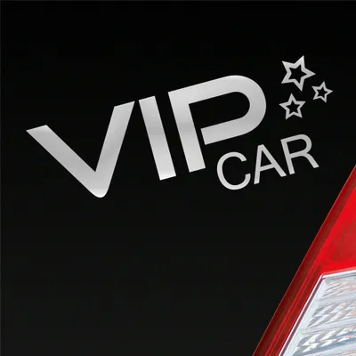 Produktbild von Auto Aufkleber VIP Car V.I.P. Stern 15,5x5,5 cm Silber Sticker Heckscheibenaufkleber