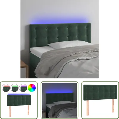 Produktbild von The Living Store LED Kopfteil Dunkelgrün 90x5x78/88 cm Samt
