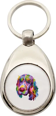 Produktbild von Huuraa Schlüsselanhänger Cocker Spaniel Colorful Metall Schlüsselring Einkaufswagenchip Geschenkidee