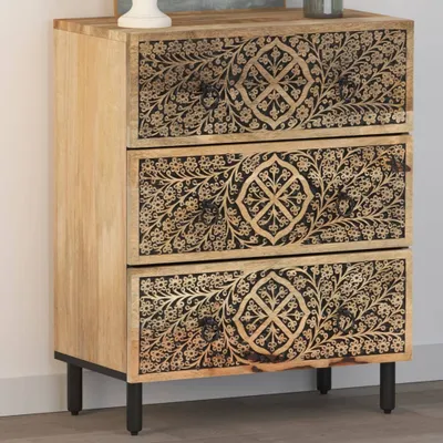 Produktbild von Beistellschrank 60x33x75 cm Massivholz Mango 358215