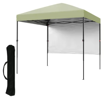 Produktbild von Faltpavillon - Gartenzelt 2,5 x 2,5 m - Wasserdicht - UV-Schutz - Mit Seitenteilen - Für Camping Garten Strand - Grün