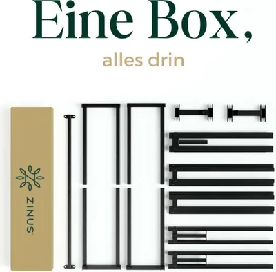 Alle Teile kompakt in einer Zinus-Box verpackt – bequem geliefert, leicht zu transportieren.