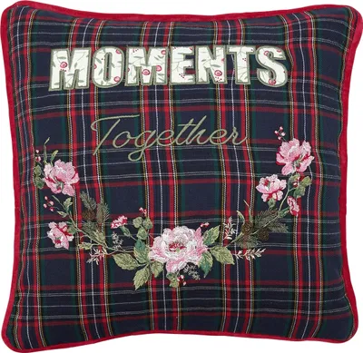 Produktbild von Greengate Dagmar Kissenhülle moments blue mit Stick 40x40cm