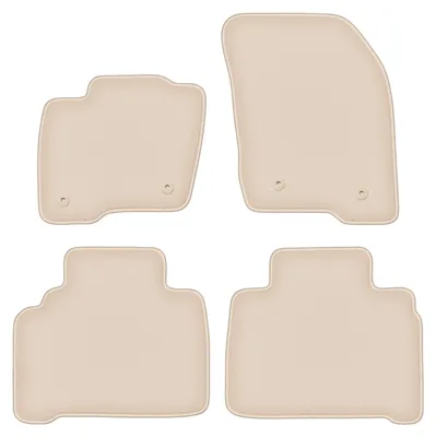 Produktbild von DURBAN Beige Velours-Fußmatten-Set für Ford S-MAX MK2 Minivan (2015-)