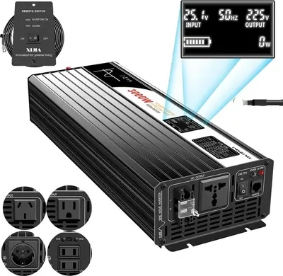 Immagine prodotto di Inverter per energia solare, onda sinusoidale pura, schermo LCD, 3000 W, 24 V, 220-230 V