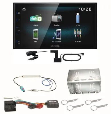 Produktbild von Kenwood DMX-125DAB Bluetooth MP3 Digitalradio USB Einbauset für Fox Polo 9N3