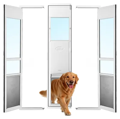 Produktbild von VEVOR Hundeklappe für Glasschiebetür, Hundetür Höhenverstellbar von 1927 bis 204