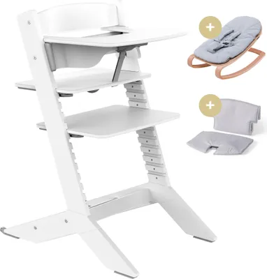 Produktbild von GEUTHER NALA Hochstuhl inkl. Newborn Set, Tisch & Sitzkissen Weiß | Mitwachsend ab Geburt | Holz | DIN EN 14988:2017 | Bis 90 kg