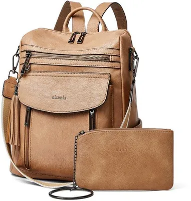 Immagine prodotto di Zaino da donna in pelle, borsa a tracolla da viaggio 12,5x5x13 pollici