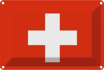 Produktbild von vianmo Blechschild 12x18 cm Schweiz Switzerland Flagge Fahne Wappen