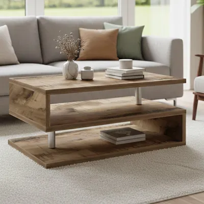 Produktbild von Dmora Couchtisch Goffredo 90x55x41 cm Braun Mehrstufig