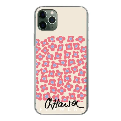 Produktbild von MuchoWow® Handyhülle Schutzhülle Hülle für iPhone 11 Pro Max Blume - Muster - Rosa Silikon Softcase Handy Hülle - Schutz