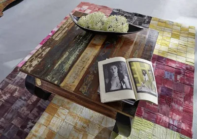Produktbild von MASSIVMOEBEL24 Couchtisch Altholz 80x80x45 mehrfarbig lackiert NATURE OF SPIRIT #71
