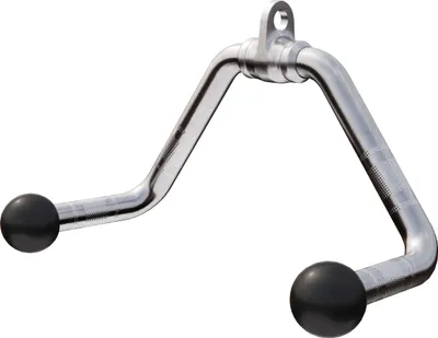 Produktbild von GORILLA SPORTS® Rudergriff - Breit, mit Drehgelenk und Gummi-Ballen, bis 200 kg Belastbar, aus Chrom - Trizeps Griff, Parallelgriff, Multi Griff, Kabelzuggriff, Trizepsgriff, Krafttraining