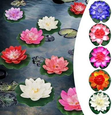 Produktbild von Kunststoff-Lotusblumen Dekoration für Teich oder Aquarium