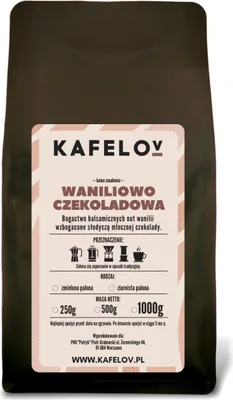 Produktbild von KAFELOV | Kaffeepulver Vanilleschokolade 1000G - Aromatisch - 100% Arabika - Mittelgeröstet