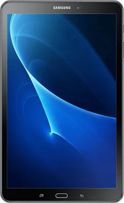 A Samsung Galaxy Tab A 10.1 2016 tablet is shown from the front.