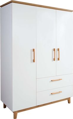 roba Kleiderschrank 'Finn', 3 Türen, 2 Schubladen, weiß, mit Soft Close-Technik, Drehtürenschrank