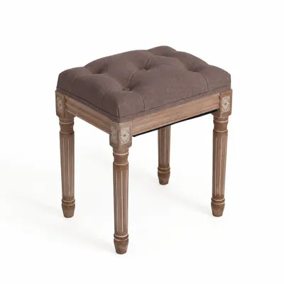Image de HomeMiYN Banc d'entrée rembourré, tabouret pour enfiler les chaussures, pouf d'appoint en tissu pour chambre salon couloir