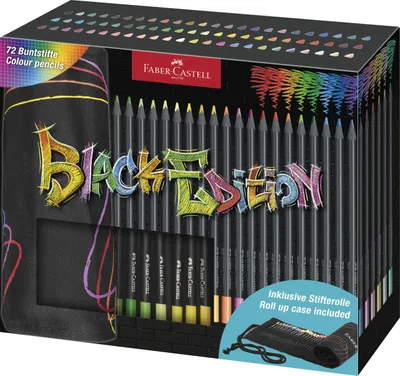 Immagine prodotto di Faber-Castell 116418 FABER-CASTELL matite colorate triangolari Black Edition, rotolo di matite