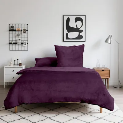 Produktbild von Luxus Flanell Bettwäsche Plüsch Warm Kuschelig Teddy Reißverschluss 135x200 155x220 200x200 200x220, Größe:200 x 200 cm, Farbe:Violett