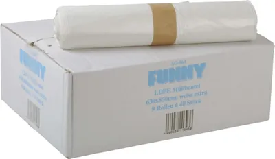 Produktbild von Müllbeutel Funny - 360 Abfallbeutel – extra - weiß - ca. 90 L - Müllsäcke