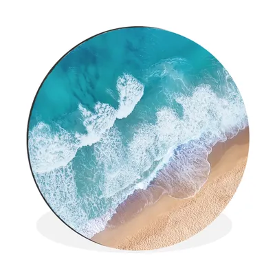 Produktbild von MuchoWow® Aluminium Wandkreis Strand - Wasser - Meer Ø 30 cm Wanddeko Modern Wohnzimmer - Wand Bild - Wohnzimmer - Runde Bilder - Alubilder - Kunst für zu Hause - Aluminium - Wanddekoration