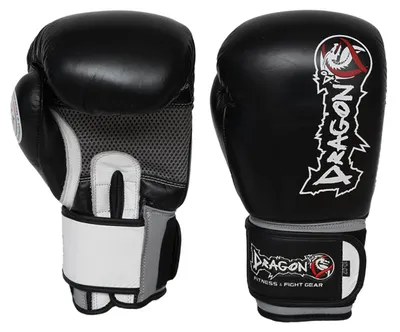 Produktbild von Dragon 33099-L Muay Thai Boxhandschuhe - IFMA - Premium Leder - 10oz - Erhältlich in Schwarz, Rot, Blau (Schwarz, 10 Oz)