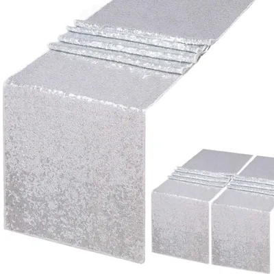 Produktbild von Set aus 2 glitzernden Tischläufern - 35 x 200 cm