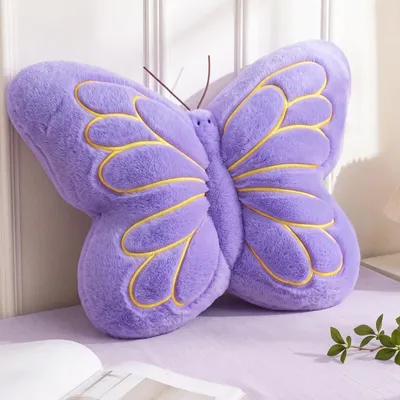 Produktbild von Dekoratives Schmetterlingskissen 40x30 cm - Weiches Plüschkissen für Sofa und Schlafzimmer
