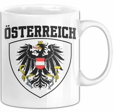 Produktbild von Österreich Tasse Geschenk Flagge Austria (Weiß)
