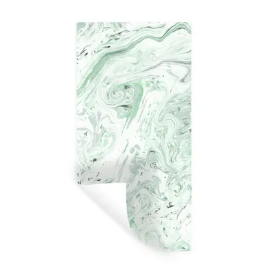 Obrázok produktu pre MuchoWow® Nálepka na stenu - Mramor - zelená - biela - 20x40cm - Samolepiaca a polohovateľná