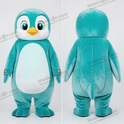 Produktbild von Samtiger MASTICOT Pinguin-Maskottchen in Türkis