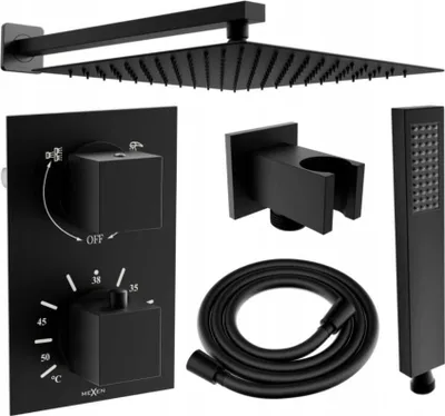Immagine prodotto di Mexen Cube DR02 set doccia incasso con soffione 30 cm, nero - 77502DR0230-70