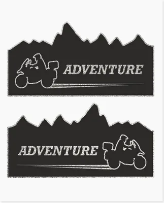 Image de Kit Adventure Autocollants pour sacoches de moto, montagne, 20 x 24 cm