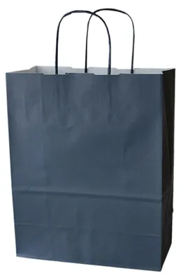 Image de Sac en papier avec cordon, couleur bleue, lot de 100 pièces