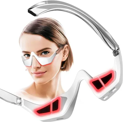 Produktbild von Rotlichttherapiegerät für die Augenpartie, Rotlichttherapiebrille, Mikrostrom-Augenmassagegerät, Rotlicht-Augenmaske