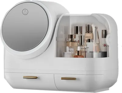 Image de 360Home Organisateur cosmétique LED Maquillage Rangement de la trousse de maquillage Blanc