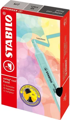 Immagine prodotto di STABILO Textmarker "swing cool Pastel" 10 Stück Verkaufseinheit 663347 4006381559379