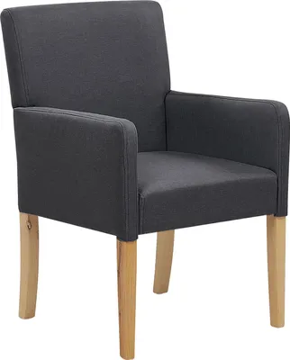 Produktbild von BELIANI Polsterstuhl Sessel Esszimmer Dunkelgrau Polyester 58x60x89 cm Modern Trendy