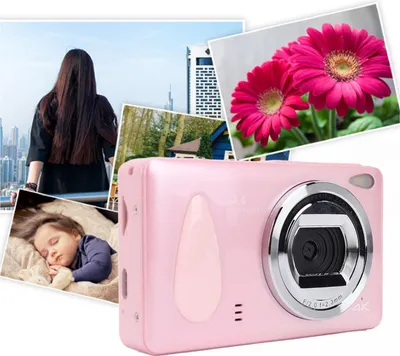 Zdjęcie produktu dla Aparat cyfrowy 4K 64 MP 18-krotny zoom Autofokus Nagrywanie w pętli 2,8-calowy ekran Dioda LED do oświetlenia uzupełniającego Kompaktowy aparat dla studentów do codziennych podróży Różowy