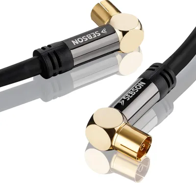 Produktbild von TV Antennenkabel 2m gewinkelt, Koaxialkabel, Kabelfernsehen HDTV 4k Koax SEBSON