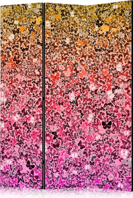 Produktbild von 3-teiliger Doppelseitiger Vlies Paravent - The language of butterflies 135x172 cm Muster g-C-0170-z-b