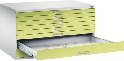 Produktbild von CP 7200 Planschrank lichtgrau, viridingrün 8 Schubladen 135,0 x 96,0 x 76,0 cm
