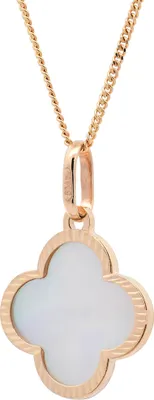 Produktbild von Anhänger Blume Perlmutt mit 1,1 mm Goldkette 36 cm 585-14 Karat Gold