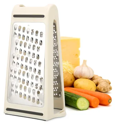 Produktbild von Vierkantreibe mit Auffangbehälter - Edelstahl mit feiner und grober Reibefläche - Küchenreibe für Gemüse, Kartoffeln und Käse - 22 x 13,5 x 8,5 cm