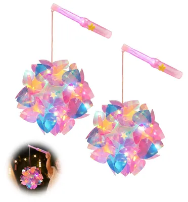 2er-Set LED-Laternenstab Bastelset mit Farbwechsel