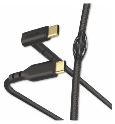 Produktbild von HAMA USB-C Kabel 187214, 45° Stecker, 1,5m, schwarz
