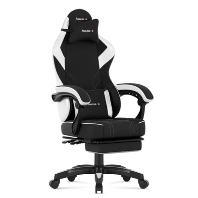 Image de Huzaro Force 3.7 Gaming Chair Blanc, dossier réglable, coussin lombaire et cervical, repose-pieds, accoudoirs souples, roulettes silencieuses