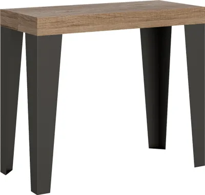 Produktbild von Ausziehbare Konsole 90x40/300 cm Gestell Flame Premium Eiche Natur Anthrazit